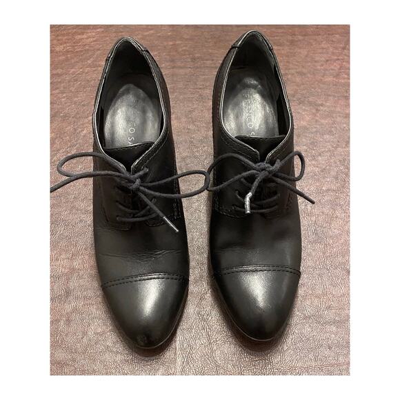 Franco Sarto Izaro Black Leather Lace Up Oxford Pump 7.5M Whimsigoth Steampunk - Picture 2 of 9